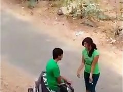 Indian lover hot kiss in road